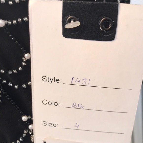 Mac Duggal Black Beaded pearl layered dress NWT - Picture 4 of 7